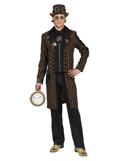 Steampunk jas Steve vooraanzicht – carnavalskostuum