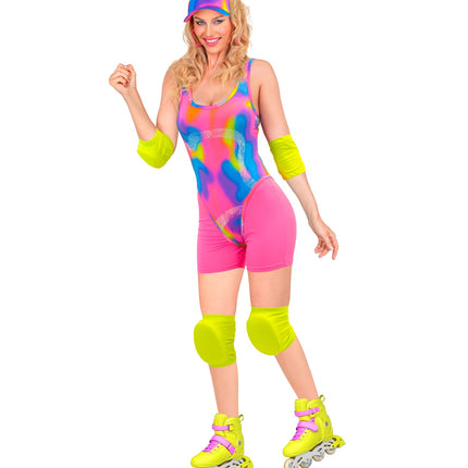 Jaren 80 rollerblader kostuum voor dames detailopname – kostuums