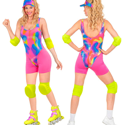 Jaren 80 rollerblader kostuum voor dames sfeerbeeld – kostuums
