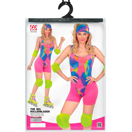 Jaren 80 rollerblader kostuum voor dames totaalbeeld – kostuums