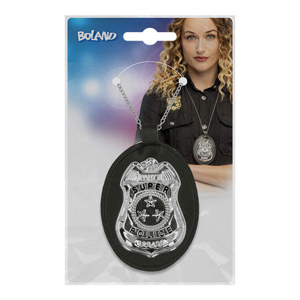 Ketting Badge 'Super police' Zilver — foto 7