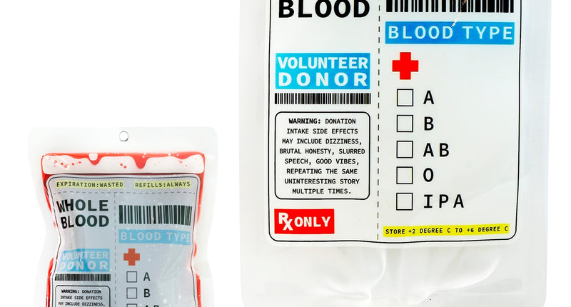 Set van 2 heupfles bloed tas vooraanzicht – decoratie