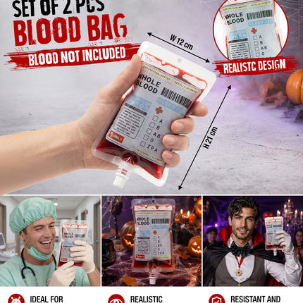 Set van 2 heupfles bloed tas totaalbeeld – decoratie