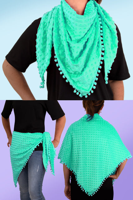 Driehoek sjaal Bubble turquoise — foto 3