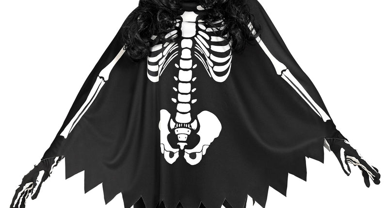 Skelet poncho halloween volwassenen