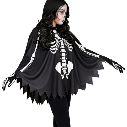 Skelet poncho halloween volwassenen — foto 2