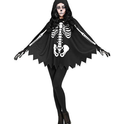 Skelet poncho halloween volwassenen — foto 4