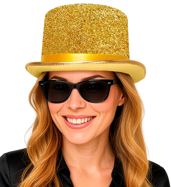 Hoge hoed goud glitter lurex — foto 4