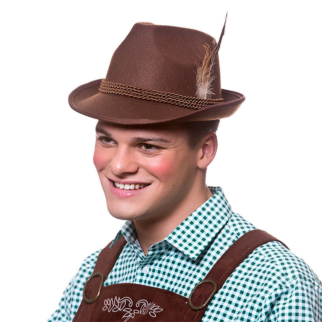 Beierse oktoberfeesthoed in bruin