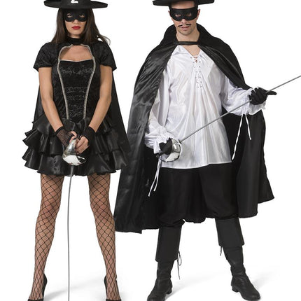 Zwarte cape Zorro met glans — foto 4