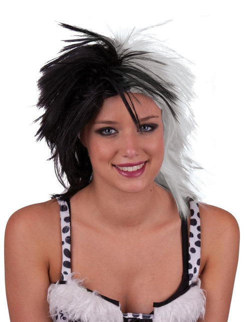 Zwart witte pruik Cruella