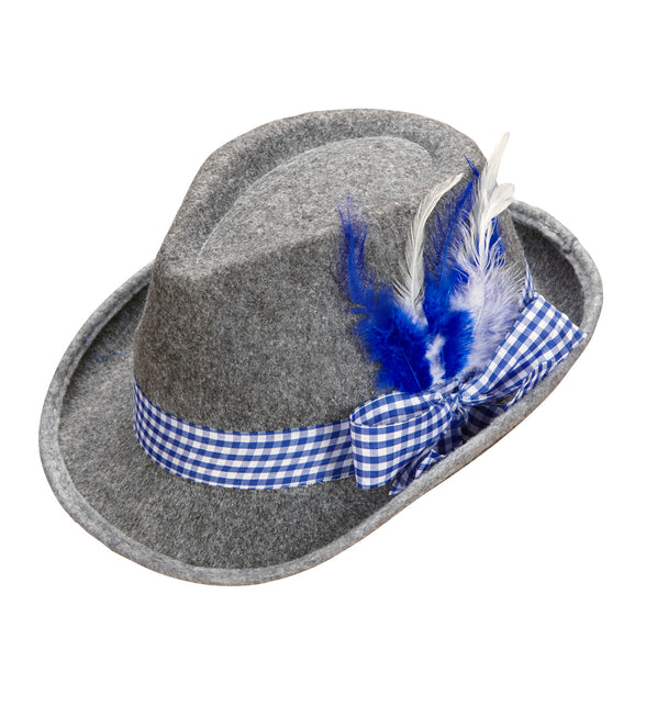 Beierse Fedora met blauwe veren