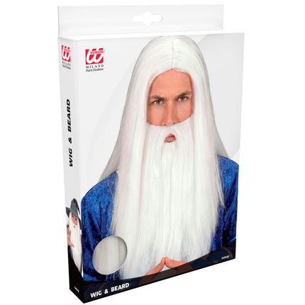 Pruik met witte tovenaars baard — foto 2