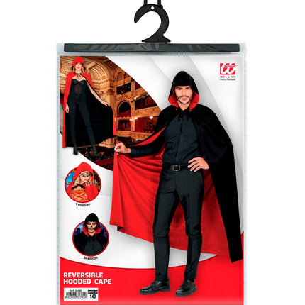 Dubbelzijdige cape rood zwart — foto 2