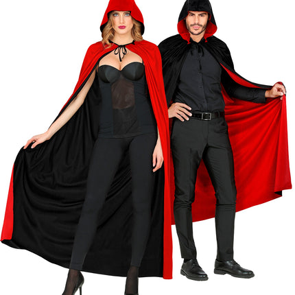 Dubbelzijdige cape rood zwart — foto 3