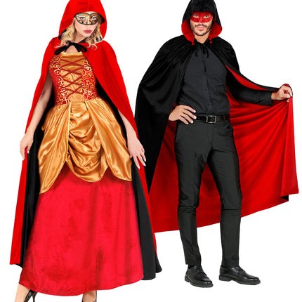 Dubbelzijdige cape rood zwart — foto 5