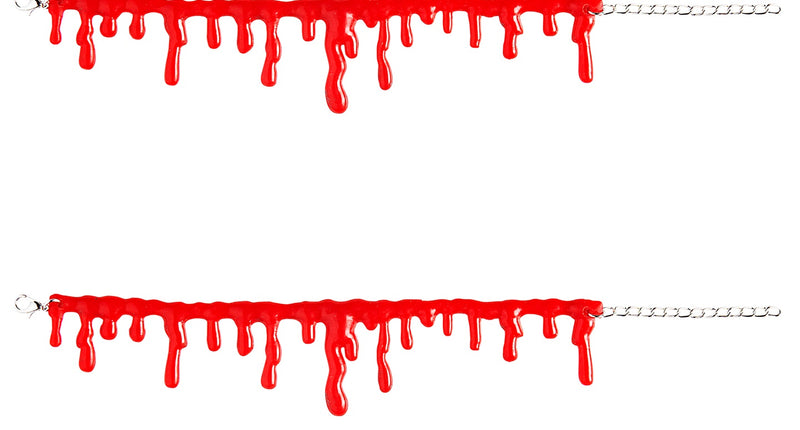 Armband bloeddruppels in fel rood met zilverkleurig schakelkettinkje en karabijnsluiting