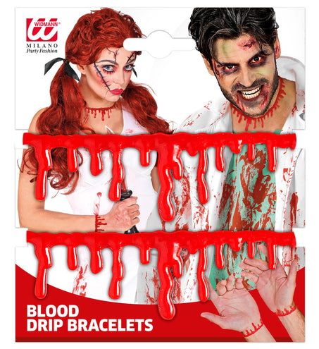 Armband bloeddruppels op de verpakking van Widmann met rode druipers