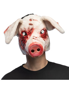Pluchen halfmasker Bloederig varken roze Halloween Saw