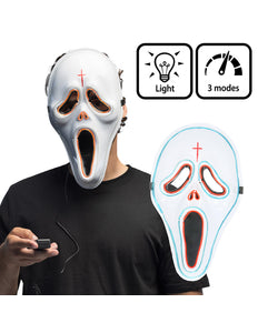 LED masker Spook wit Halloween ghost