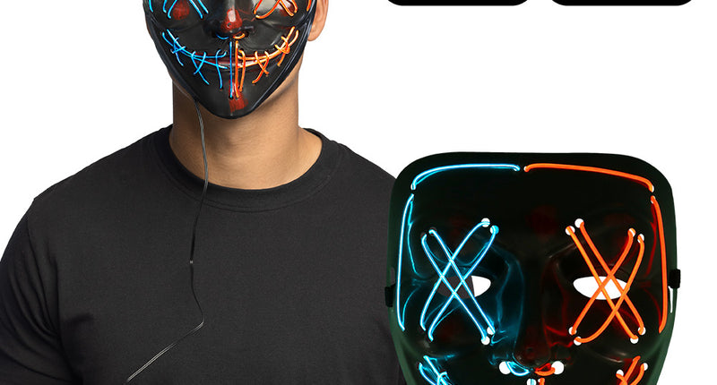 LED masker Killer smile duo zwart Halloween horror