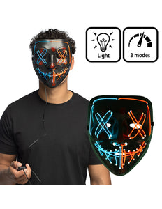 LED masker Killer smile duo zwart Halloween horror