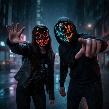 LED masker Killer smile duo gedragen