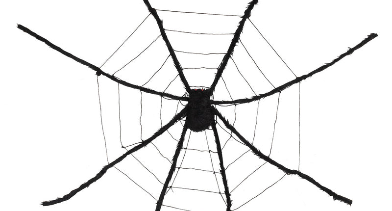 Spinnenweb 200 cm met XL spin Halloween decoratie