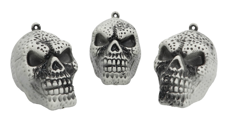 Set 3 schedels naturel Halloween decoratie