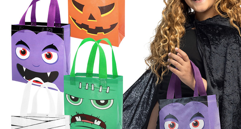 Halloween tasje 24 x 19,5 cm trick or treat assorti