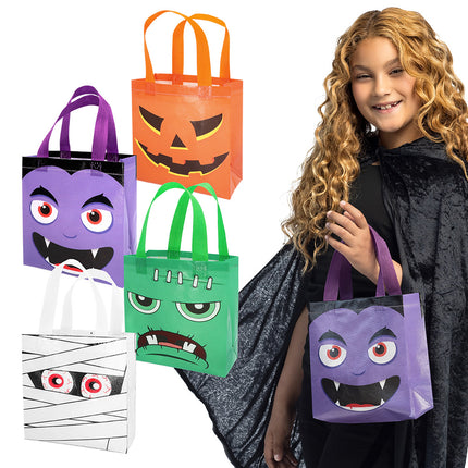Halloween tasje 24 x 19,5 cm trick or treat assorti
