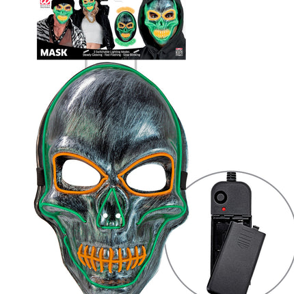 Zilveren schedel masker met gekleurd ledlicht — foto 5