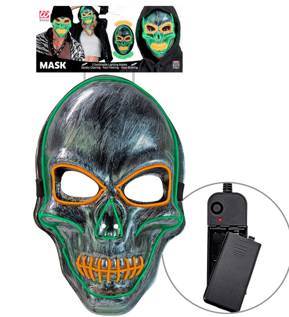 Zilveren schedel masker met gekleurd ledlicht — foto 5