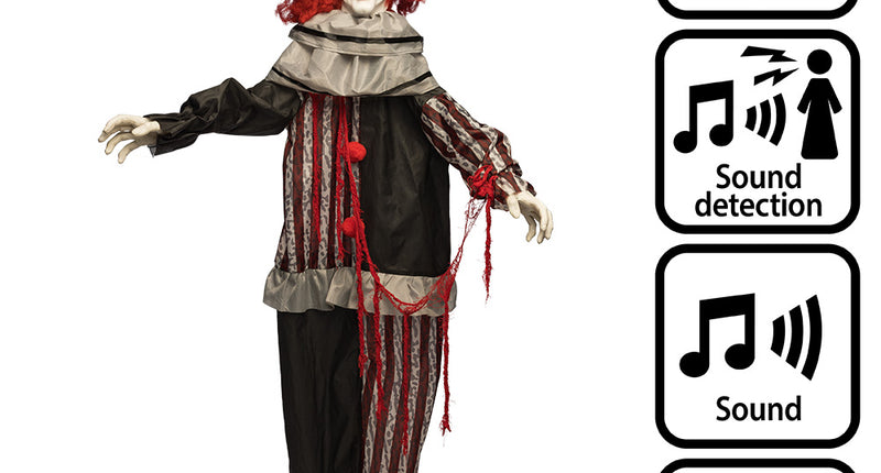 Hangdecoratie clown Mad giggles 175 cm Halloween killer