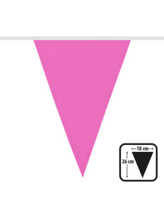 Roze polyester vlaggenlijn 6 meter
