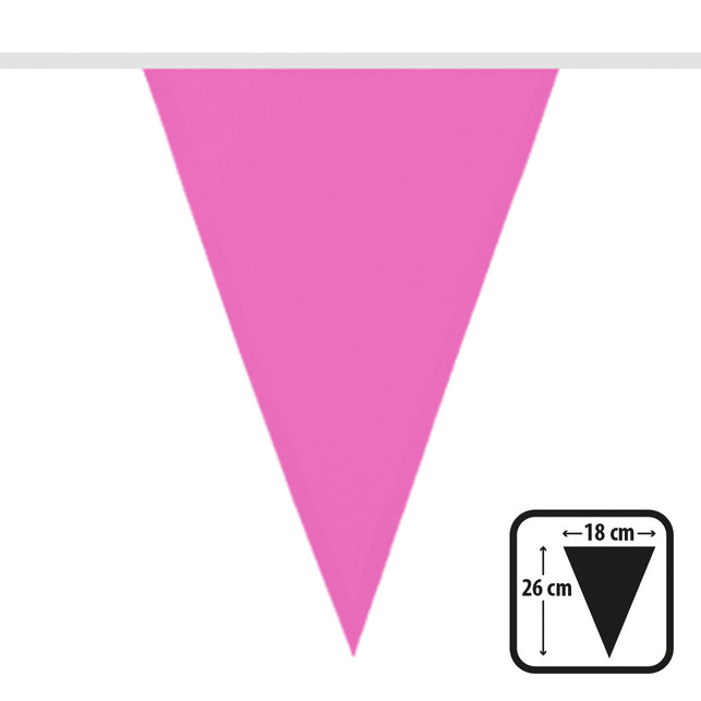 Roze polyester vlaggenlijn 6 meter
