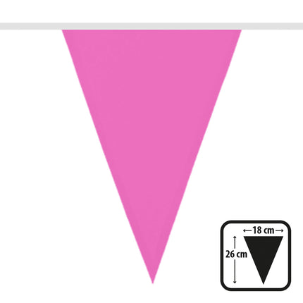 Roze polyester vlaggenlijn 6 meter