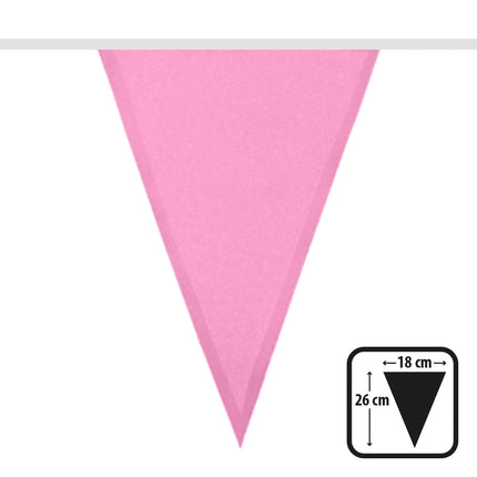 Lichtroze polyester vlaggenlijn 6 meter babyshower
