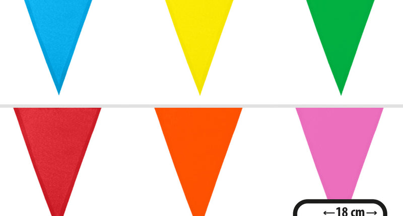 Multikleur polyester vlaggenlijn 6 meter regenboog