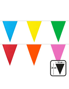 Multikleur polyester vlaggenlijn 6 meter regenboog