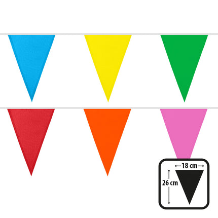 Multikleur polyester vlaggenlijn 6 meter regenboog