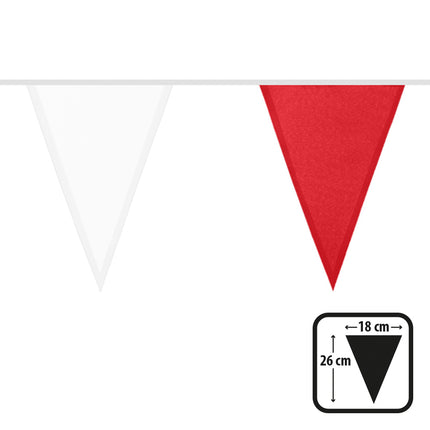 Rood-witte polyester vlaggenlijn 6 meter