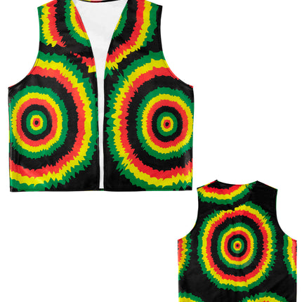 Rastafari reggae vest detail, Jamaica Bob Marley verkleedvest