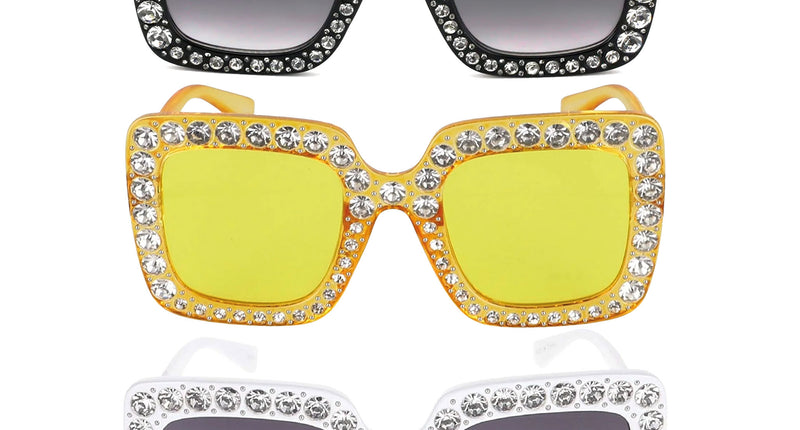 Bril met strass stenen 3 kleuren
