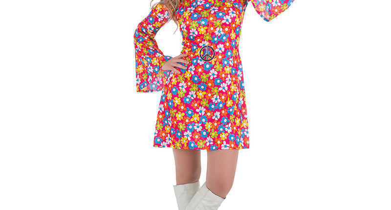 Kostuum Hippie flower power 60s 70s dames