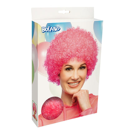Pruik Curly neonroze UV — foto 5
