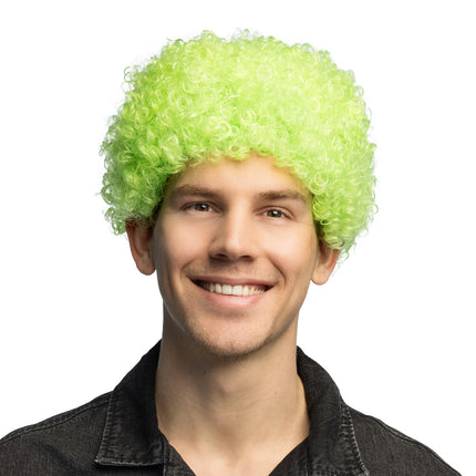 Pruik Curly neongroen UV — foto 2
