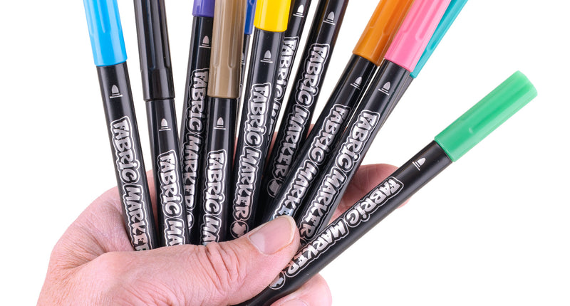 12 textielstiften set kleuren