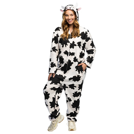 Witte koeienjumpsuit met zwarte vlekken