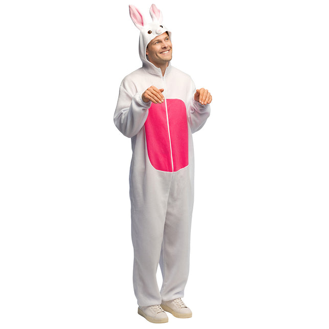 Pluche konijnen-jumpsuit met zakken
